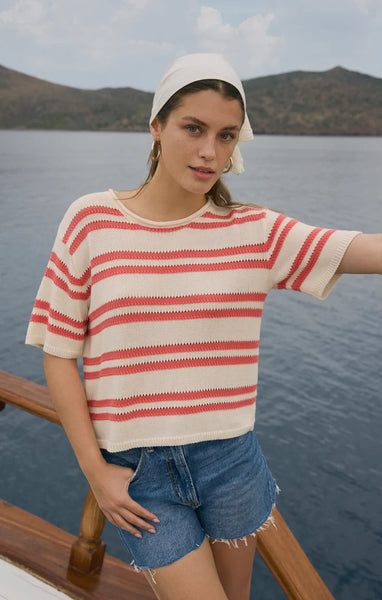 Prado Stripe Sweater Tee: Gelato