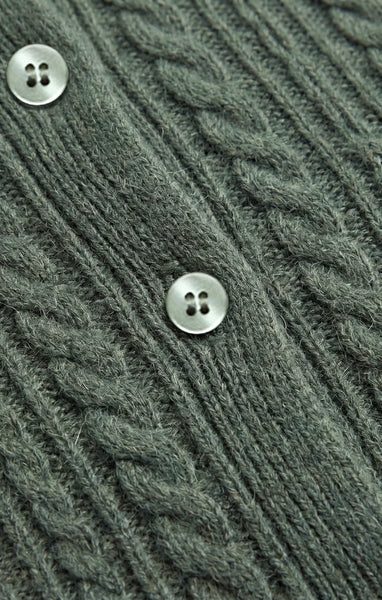 Medina Pointelle Cardigan: Monstera