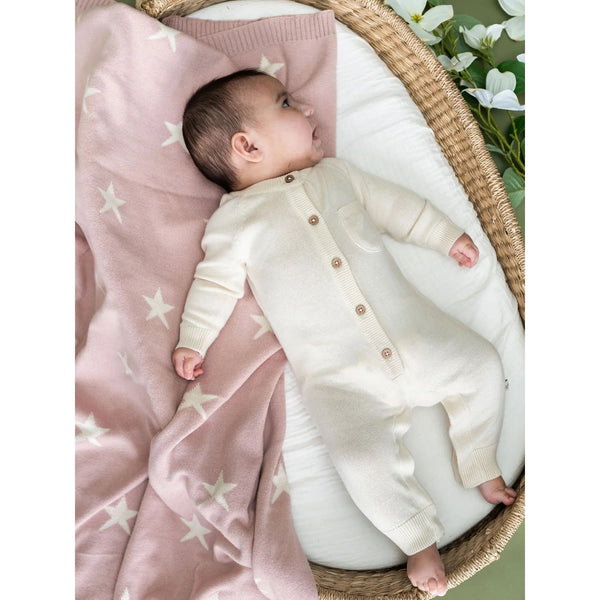 Milan Knit Pocket Jumpsuit: Cream