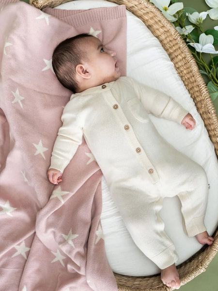 Milan Knit Pocket Jumpsuit: Cream
