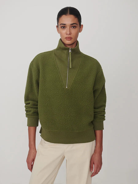 Jaylin Half Zip Fleece: Loden Green