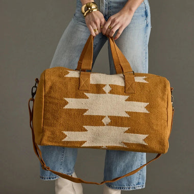Aztec Duffel: Camel and Cream