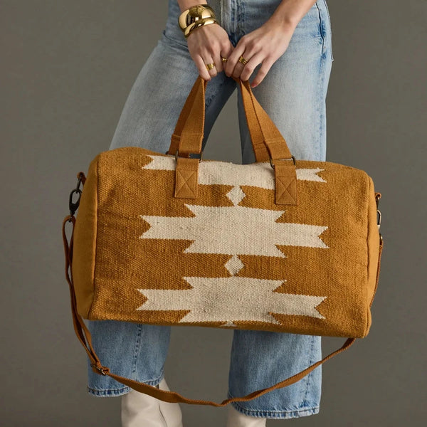 Aztec Duffel: Camel and Cream
