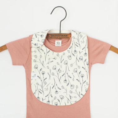 Ivory Blooms Snap Bib