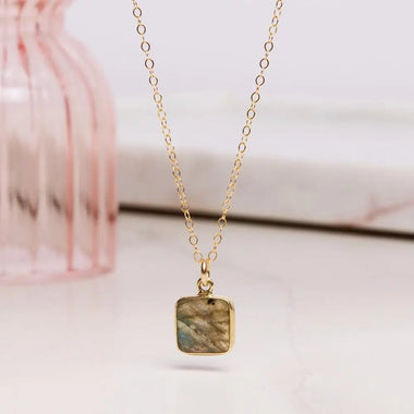 Labradorite Square Necklace