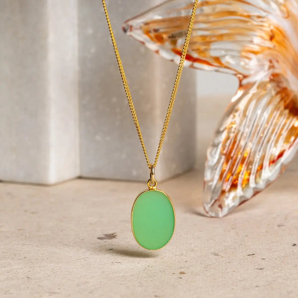 Chrysoprase Oval Pendant