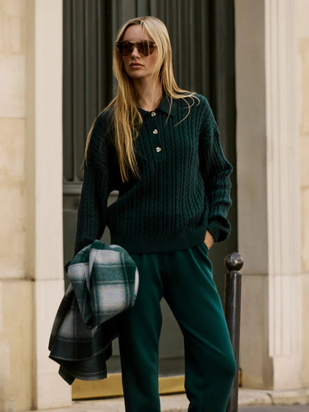Dottie Polo Knit Sweater: Ponderosa Pine