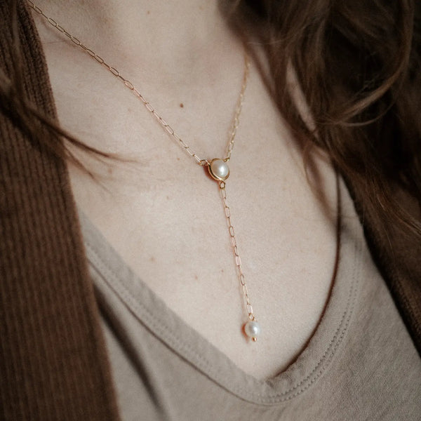 Lariat Pearl Necklace