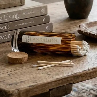 Tortoise Glass Jar of Wooden Matches