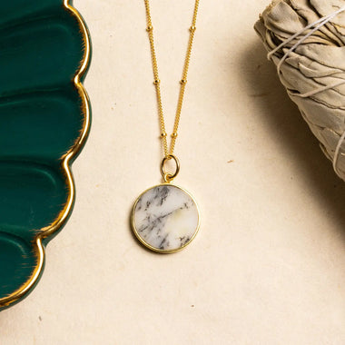 Dendrite Opal Disc Necklace