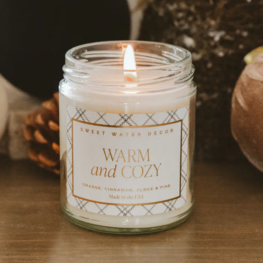 Warm and Cozy Plaid Candle