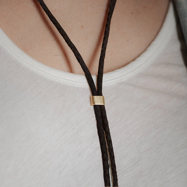 Carlile Bolo Tie Necklace: Black