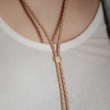 Carlile Bolo Tie Necklace: Light Brown