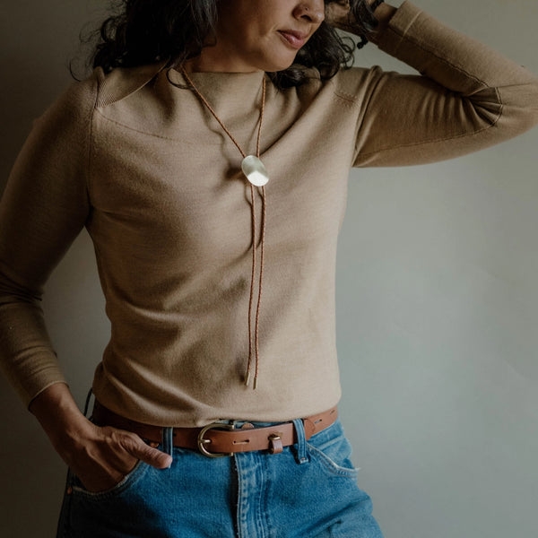 Giza Bolo Tie Necklace: Light Brown