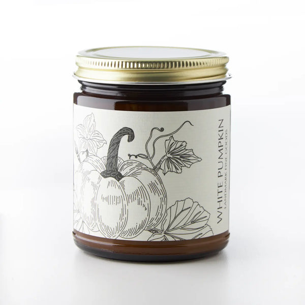 White Pumpkin Candle: Botanical Label