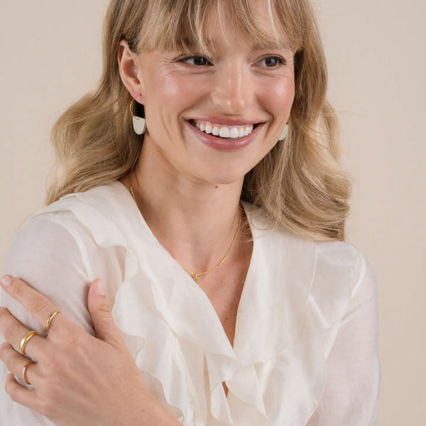 Sage Clay Half Moon Earrings