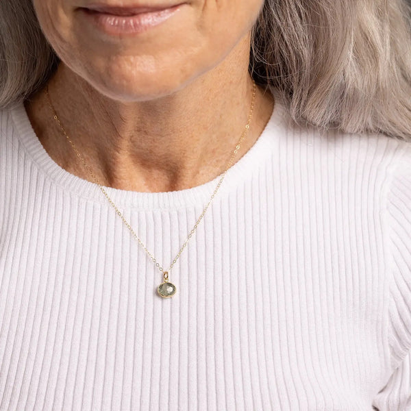 Prehinite Oval Necklace