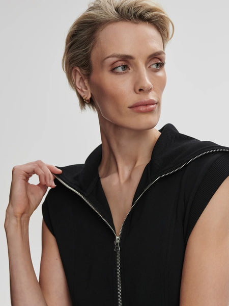 Rebecca Zip Through Dress: Black