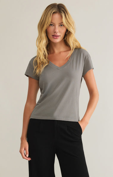 Modern V-Neck Tee: Graphite Grey