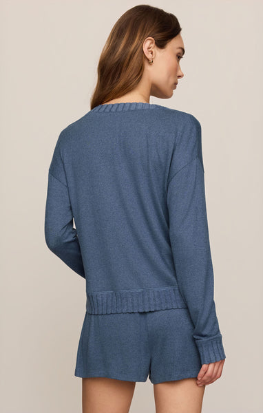 Courtney Long Sleeve Top: True Navy