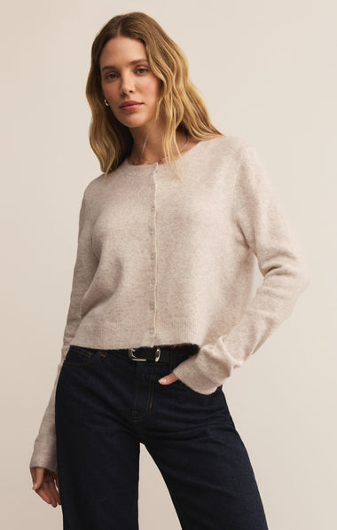 Medina Cardigan: Light Oatmeal
