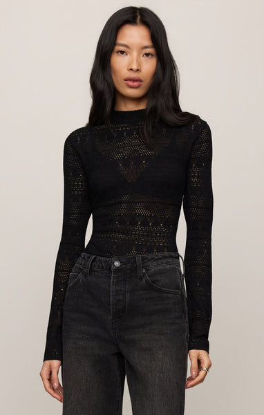 Avery Sweater Top: Black
