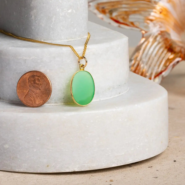 Chrysoprase Oval Pendant
