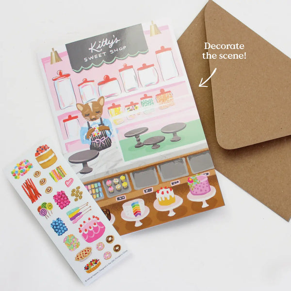 Sweet Shop Sticker Scene Card