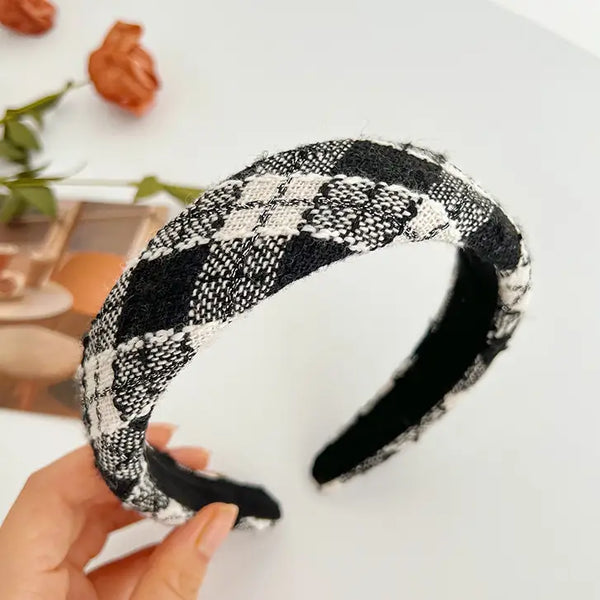 Plaid Padded Headband: Assorted colors