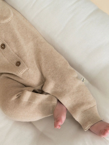 Milan Knit Pocket Jumpsuit: Oat Heather