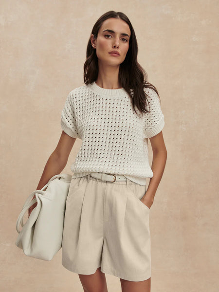 Denny Knit Top: Snow White