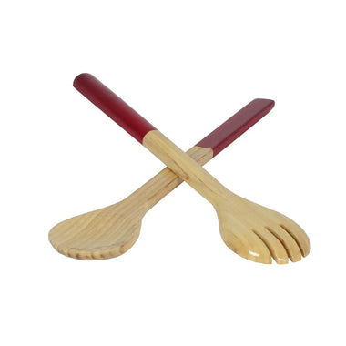 Large Salad Server Set: Red