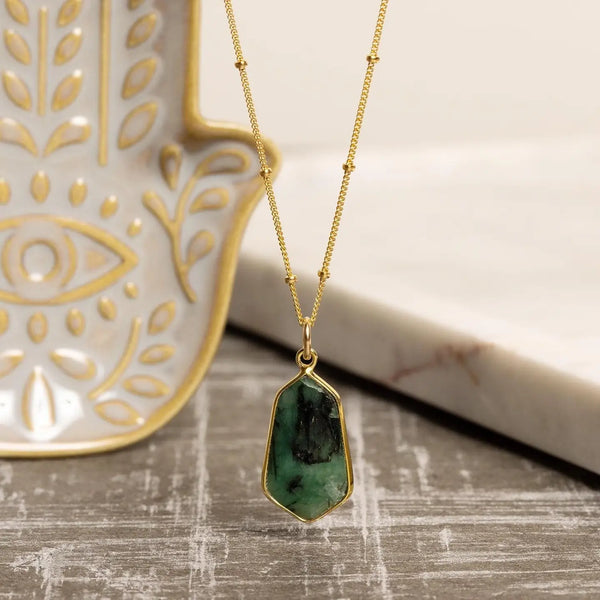 Emerald Hexagon Necklace