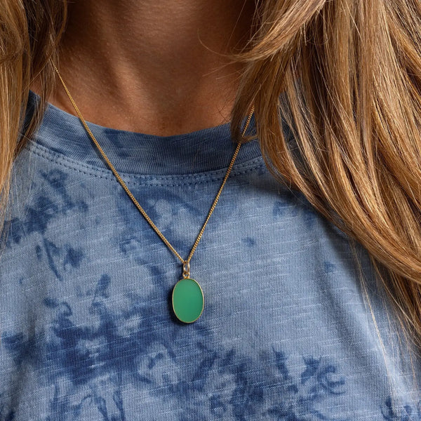 Chrysoprase Oval Pendant