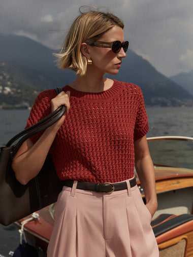 Denny Knit Top: Bossa Nova