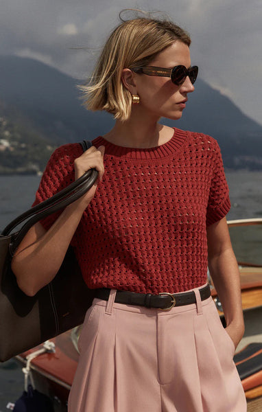 Denny Knit Top: Bossa Nova