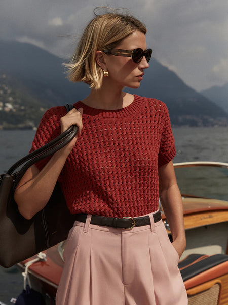 Denny Knit Top: Bossa Nova