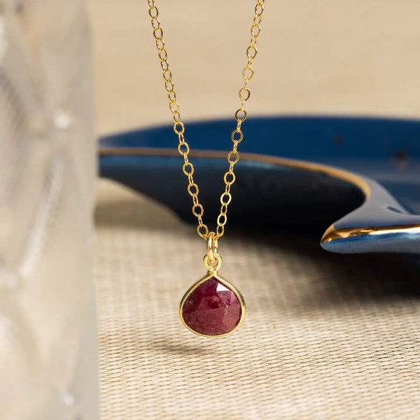 Ruby Teardrop Necklace