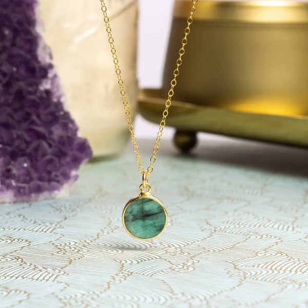 Emerald Round Necklace