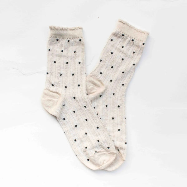 Classic Ribbed Polka Dot Socks