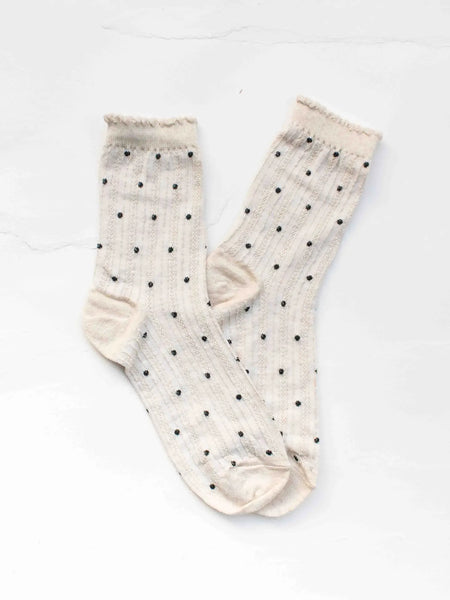 Classic Ribbed Polka Dot Socks
