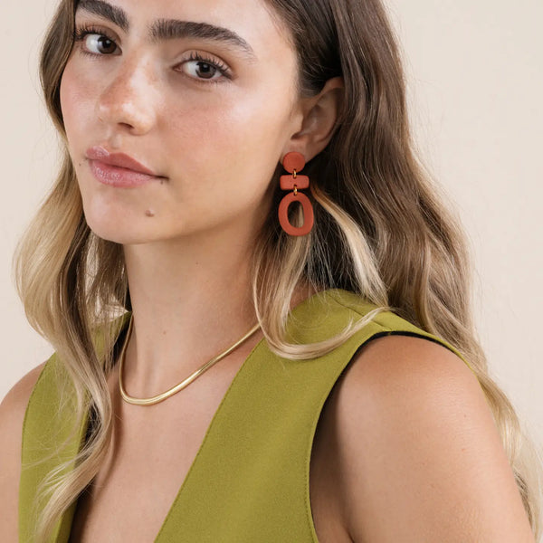 Three Tier Clay Terracotta Earrings