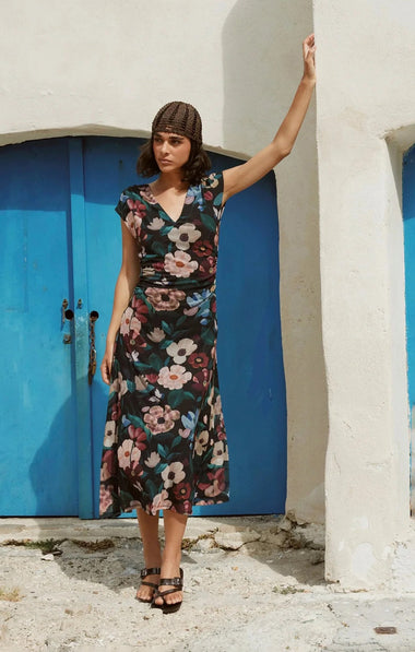 Deidre Midi Dress: Andalusia Print