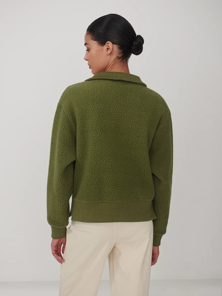Jaylin Half Zip Fleece: Loden Green