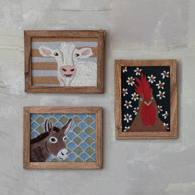 Farm Friends Embroidered Wall Art