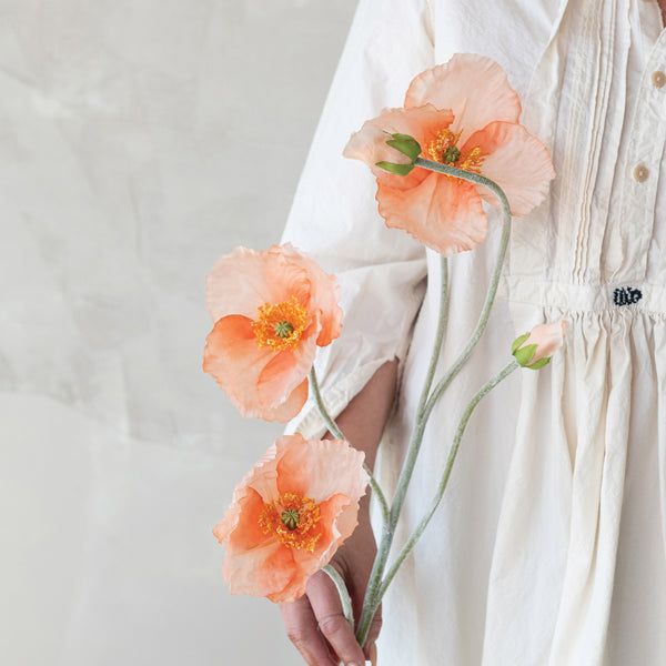 Faux Poppy Stems