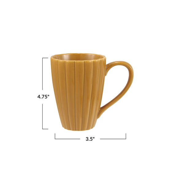 Mustard Ribbed Mug