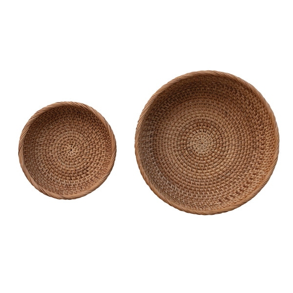 Hand Woven Rattan Footed Bowls