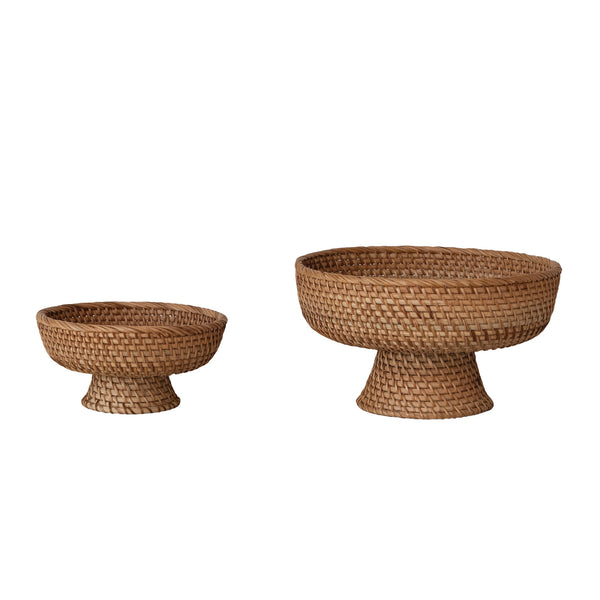 Hand Woven Rattan Footed Bowls