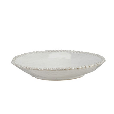 White Stoneware Ball Rim Bowl